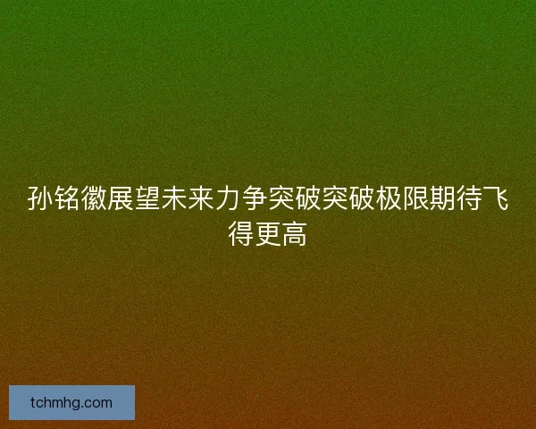 孙铭徽展望未来力争突破突破极限期待飞得更高